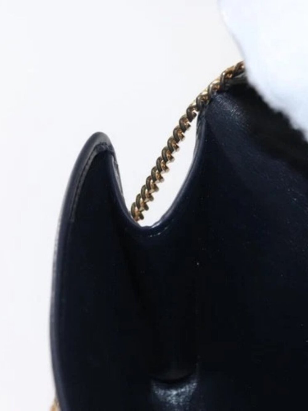 Christian Dior Trotter Canvas Chain Shoulder Bag Navy Gold Auth 162506A - Picture 14 of 16